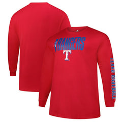 Texas Rangers Profile Big & Tall Two-Hit Long Sleeve T-Shirt Near Me