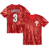 Bryce Harper Philadelphia Phillies Juniors Name & Number Sequin V-Neck Top for sale