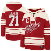 Dylan Larkin Detroit Red Wings '47 Captain Patch Player Name & Number Lacer Pullover Hoodie - Red | 47 brand Lifestyle