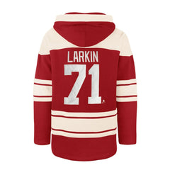 Dylan Larkin Detroit Red Wings '47 Captain Patch Player Name & Number Lacer Pullover Hoodie - Red | 47 brand Lifestyle