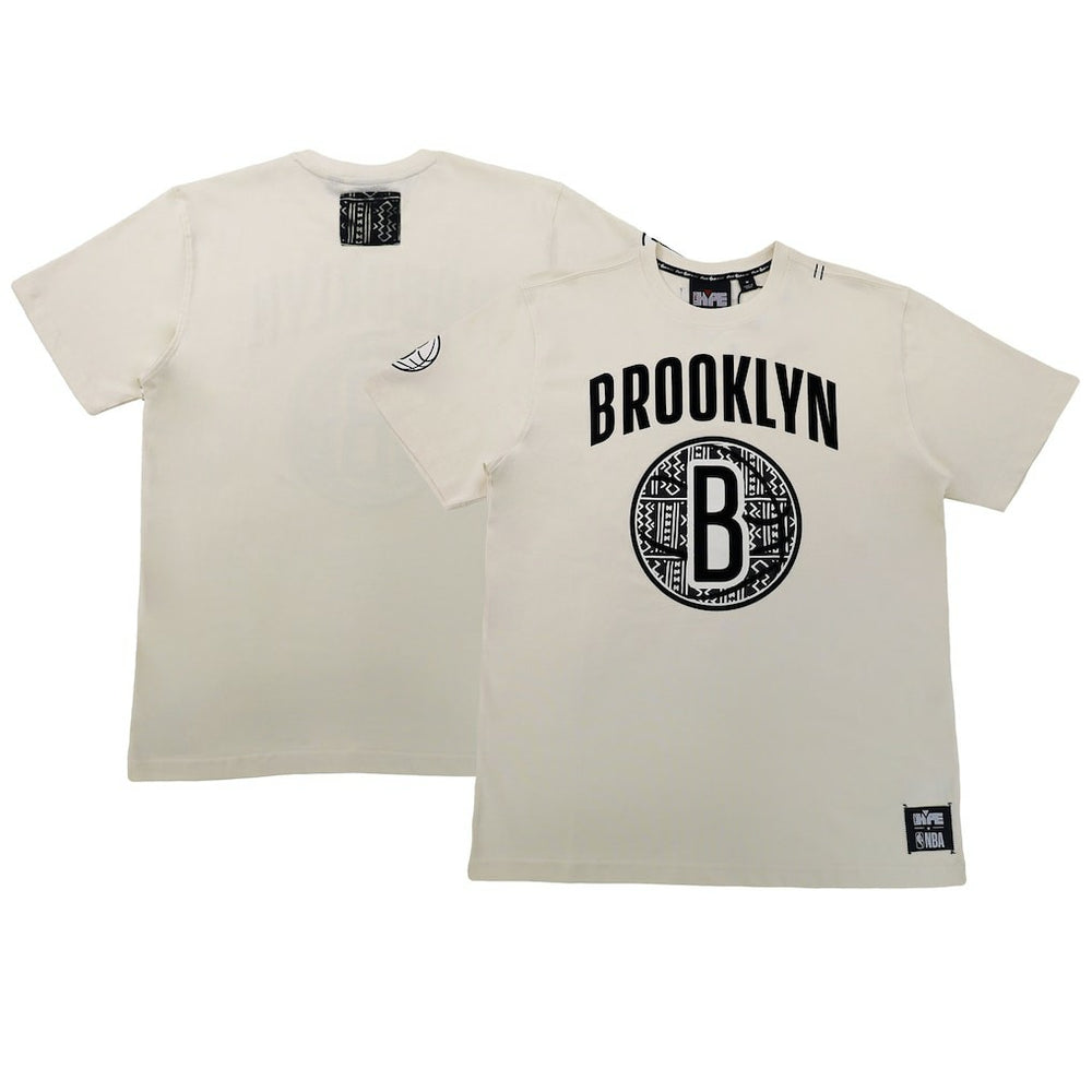 Brooklyn Nets NBA x Two Hype Unisex Culture & Hoops T-Shirt - Cream