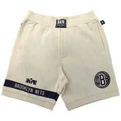 Brooklyn Nets NBA x Two Hype Unisex Culture & Hoops Premium Classic Fleece Shorts - Cream