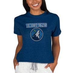 Minnesota Timberwolves Concepts Sport NBA Women's Concepts Mainstream Terry SS Top Navy