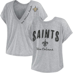 New Orleans Saints WEAR by Erin Andrews Women's Reversible T-Shirt - Heather Gray - NFL