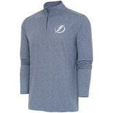 Tampa Bay Lightning Antigua White Logo Hunk Quarter-Zip Pullover - Heather Navy | NHL near me