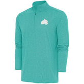 Colorado Avalanche Antigua White Logo Hunk Quarter-Zip Pullover - Heather Aqua | NHL Lifestyle