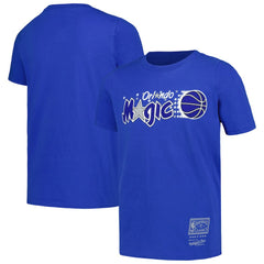Mitchell & Ness Orlando Magic Youth Hardwood Classics Retro Logo T-Shirt Blue