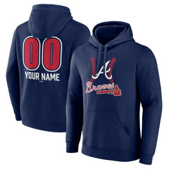 Atlanta Braves Personalized Name & Number Fastball Pullover Hoodie Near Me