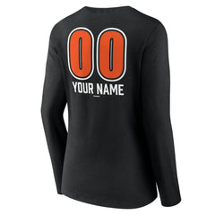 Baltimore Orioles Women's Personalized Name & Number Fastball Long Sleeve V-Neck T-Shirt Discount
