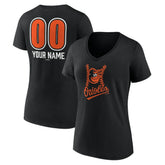 Baltimore Orioles Women's Personalized Name & Number Fastball V-Neck T-Shirt Discount