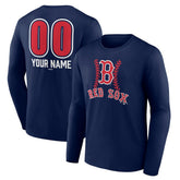 Boston Red Sox Personalized Name & Number Fastball Long Sleeve T-Shirt Discount