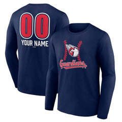 Cleveland Guardians Personalized Name & Number Fastball Long Sleeve T-Shirt Sale