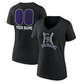 Colorado Rockies Women's Personalized Name & Number Fastball V-Neck T-Shirt Outlet