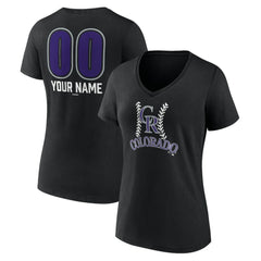 Colorado Rockies Women's Personalized Name & Number Fastball V-Neck T-Shirt Outlet