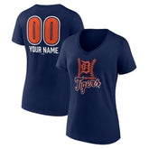 Detroit Tigers Women's Personalized Name & Number Fastball V-Neck T-Shirt Near Me