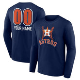 Houston Astros Personalized Name & Number Fastball Long Sleeve T-Shirt Discount