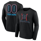 Miami Marlins Personalized Name & Number Fastball Long Sleeve T-Shirt Online