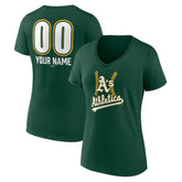 Athletics Women's Personalized Name & Number Fastball V-Neck T-Shirt Online