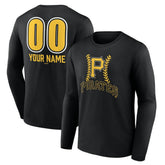 Pittsburgh Pirates Personalized Name & Number Fastball Long Sleeve T-Shirt Outlet