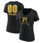 Pittsburgh Pirates Women's Personalized Name & Number Fastball V-Neck T-Shirt for sale