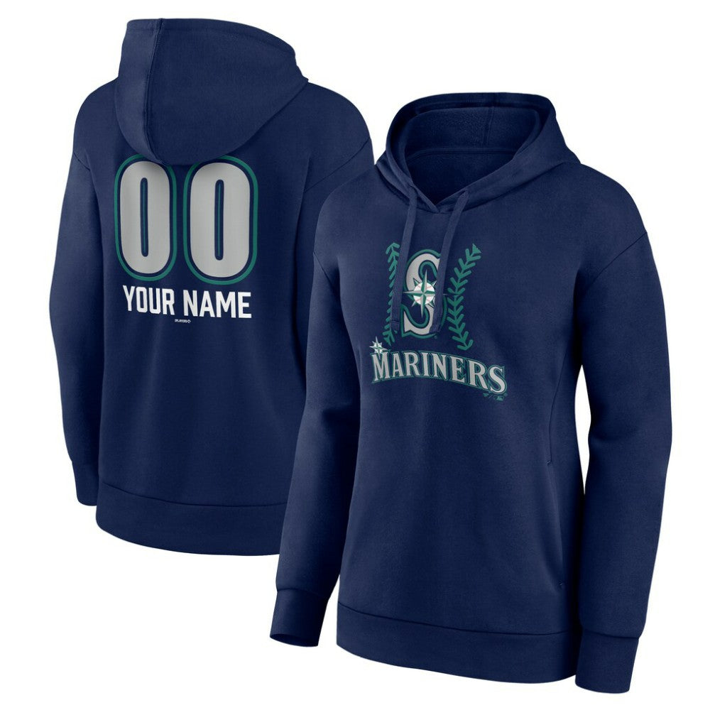 Seattle Mariners Women's Personalized Name & Number Fastball Pullover Hoodie Discount
