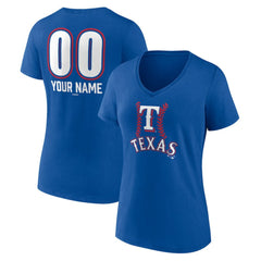 Texas Rangers Women's Personalized Name & Number Fastball V-Neck T-Shirt Discount