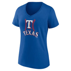 Texas Rangers Women's Personalized Name & Number Fastball V-Neck T-Shirt Discount