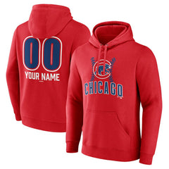 Chicago Cubs Personalized Name & Number Fastball Pullover Hoodie Outlet