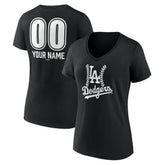 Los Angeles Dodgers Women's Personalized Name & Number Fastball V-Neck T-Shirt for sale