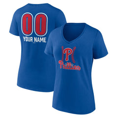 Philadelphia Phillies Women's Personalized Name & Number Fastball V-Neck T-Shirt Near Me