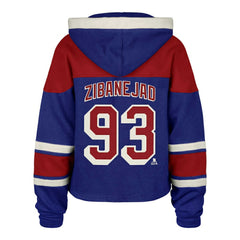 Mika Zibanejad New York Rangers '47 Women's Superior Lacer Cropped Pullover Hoodie - Blue | 47 brand online