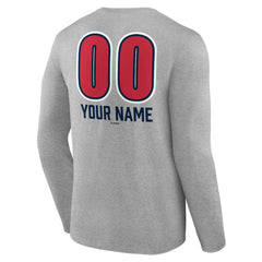 Atlanta Braves Personalized Name & Number Fastball Long Sleeve T-Shirt Outlet