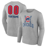 Chicago Cubs Personalized Name & Number Fastball Long Sleeve T-Shirt for sale