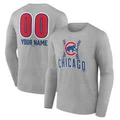 Chicago Cubs Personalized Name & Number Fastball Long Sleeve T-Shirt for sale