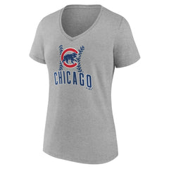 Chicago Cubs Women's Personalized Name & Number Fastball V-Neck T-Shirt Online