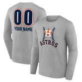 Houston Astros Personalized Name & Number Fastball Long Sleeve T-Shirt Outlet