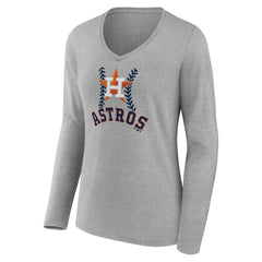 Houston Astros Women's Personalized Name & Number Fastball Long Sleeve V-Neck T-Shirt Sale