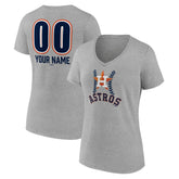 Houston Astros Women's Personalized Name & Number Fastball V-Neck T-Shirt Discount