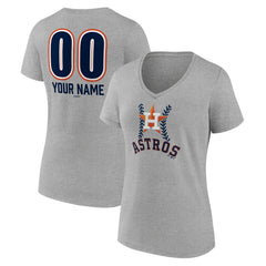Houston Astros Women's Personalized Name & Number Fastball V-Neck T-Shirt Discount
