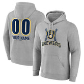 Milwaukee Brewers Personalized Name & Number Fastball Pullover Hoodie Sale