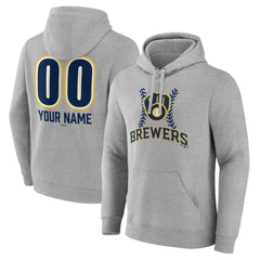 Milwaukee Brewers Personalized Name & Number Fastball Pullover Hoodie Sale