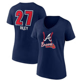 Austin Riley Atlanta Braves Women's Fastball Player Name & Number V-Neck T-Shirt Online