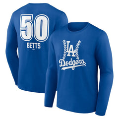 Mookie Betts Los Angeles Dodgers Fastball Player Name & Number Long Sleeve T-Shirt Online