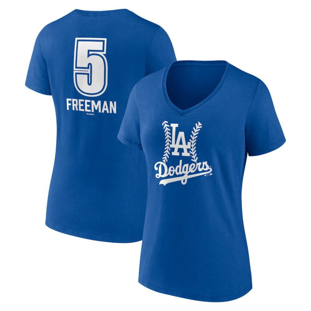 Freddie Freeman Los Angeles Dodgers Women's Fastball Player Name & Number V-Neck T-Shirt Discount