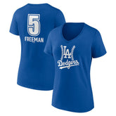 Freddie Freeman Los Angeles Dodgers Women's Fastball Player Name & Number V-Neck T-Shirt Discount