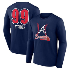 Spencer Strider Atlanta Braves Fastball Player Name & Number Long Sleeve T-Shirt Discount