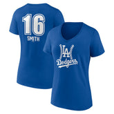 Will Smith Los Angeles Dodgers Women's Fastball Player Name & Number V-Neck T-Shirt for sale