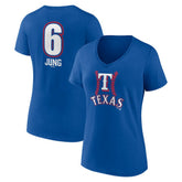 Josh Jung Texas Rangers Women's Fastball Player Name & Number V-Neck T-Shirt Outlet