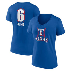 Josh Jung Texas Rangers Women's Fastball Player Name & Number V-Neck T-Shirt Outlet