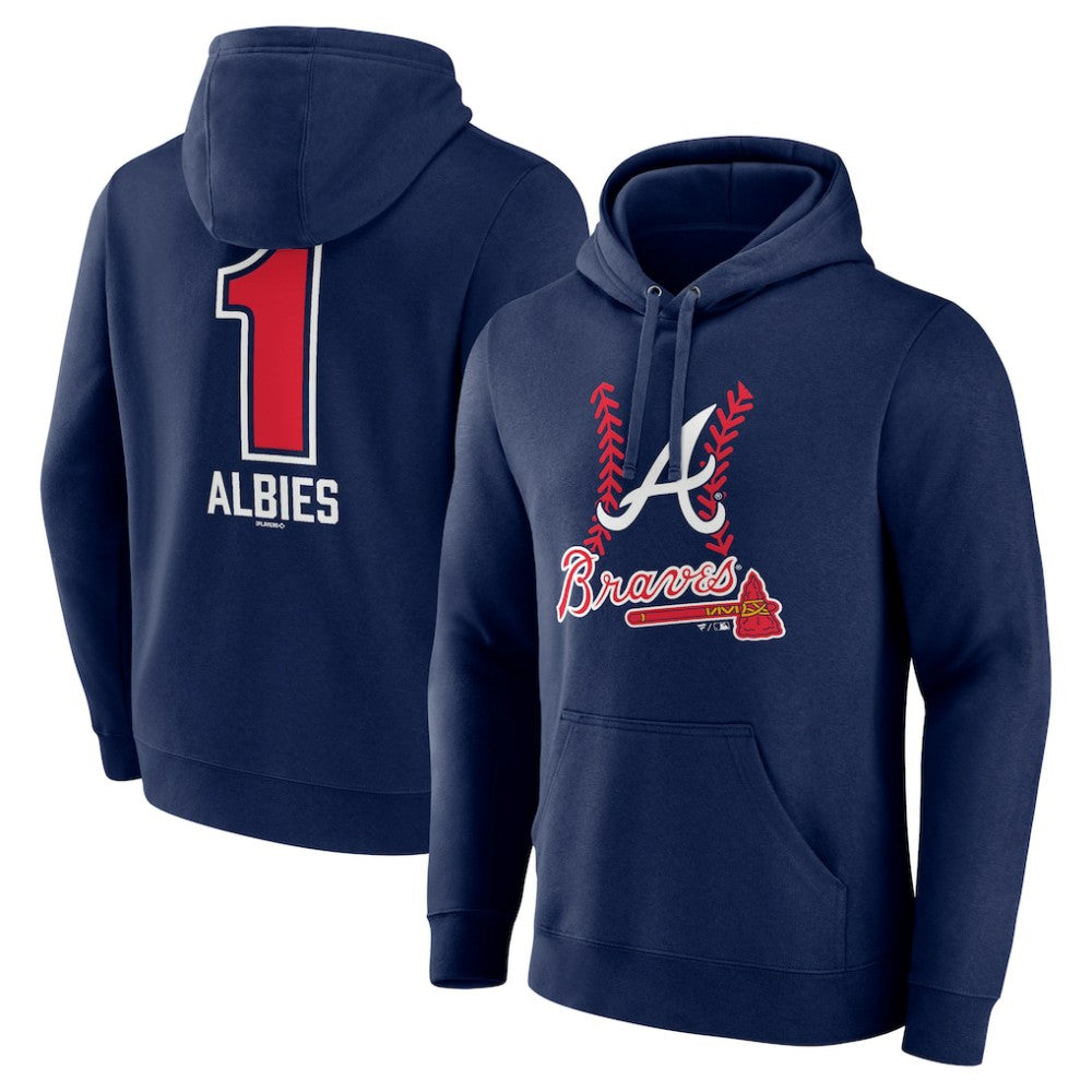 Ozzie Albies Atlanta Braves Fastball Player Name & Number Pullover Hoodie Discount